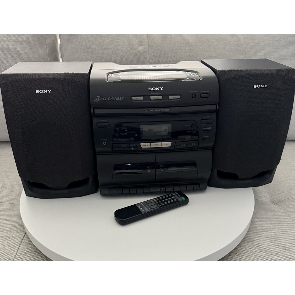 Sony CFD-646 Boombox 3 CD Cassette AM/FM Radio With Remote Control (Vintage)